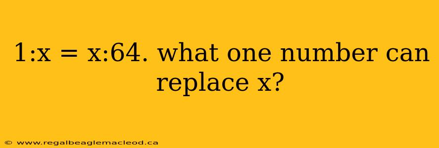 1:x = x:64. what one number can replace x?