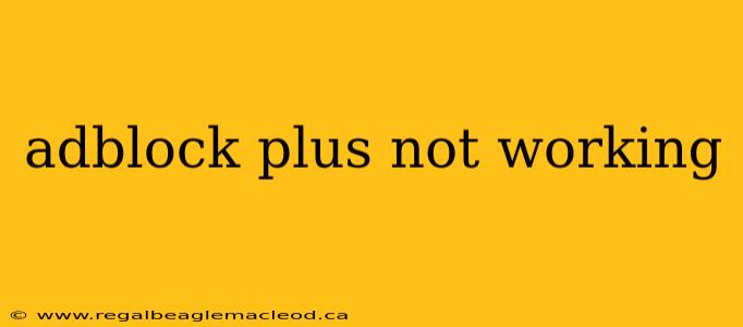 adblock plus not working