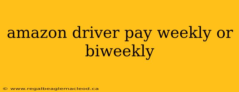 amazon driver pay weekly or biweekly