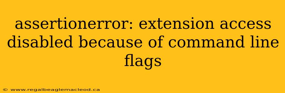 assertionerror: extension access disabled because of command line flags