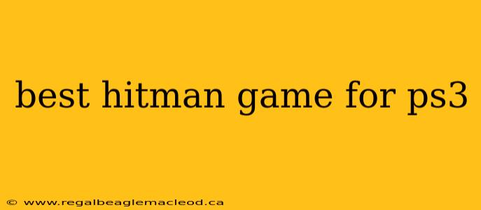 best hitman game for ps3