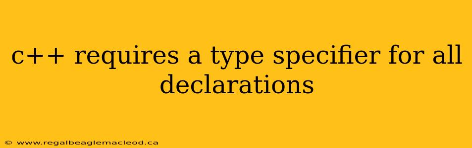 c++ requires a type specifier for all declarations