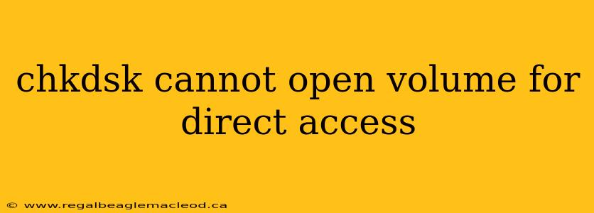 chkdsk cannot open volume for direct access