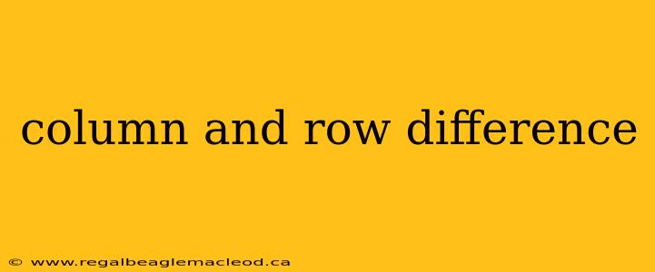 column and row difference