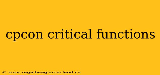 cpcon critical functions
