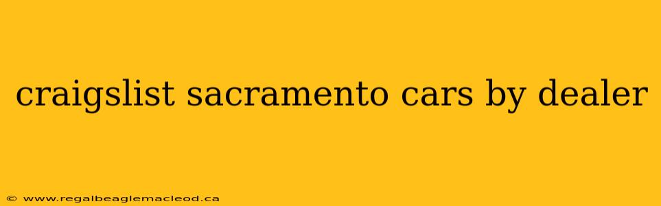 craigslist sacramento cars by dealer