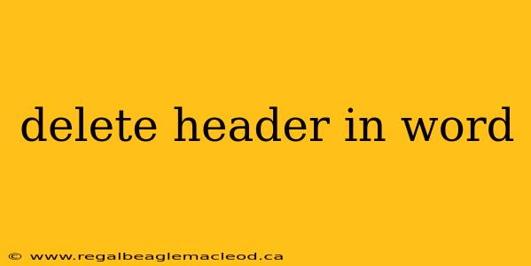 delete header in word