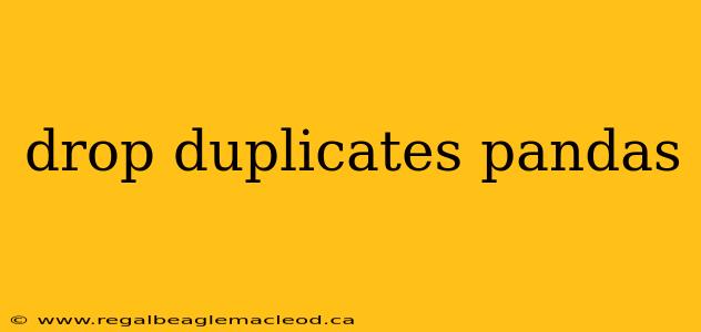 drop duplicates pandas