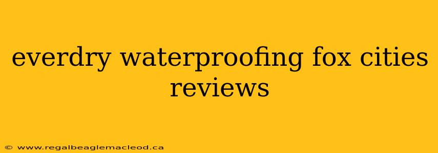 everdry waterproofing fox cities reviews