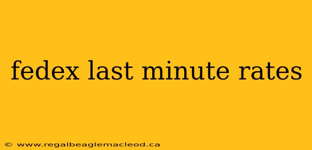 fedex last minute rates