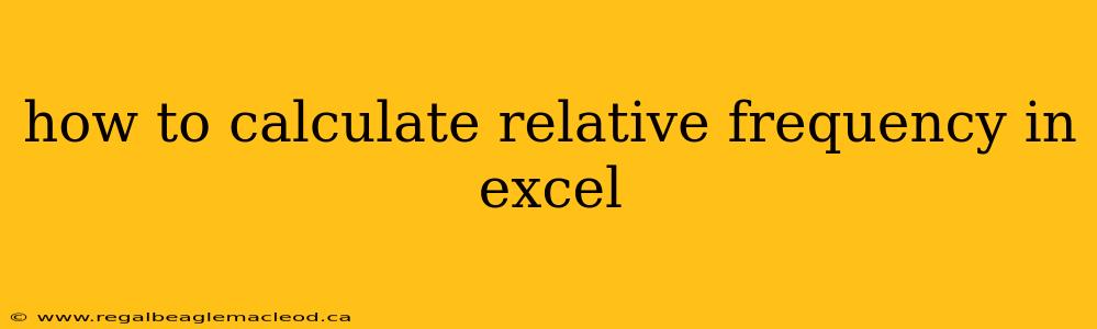 how to calculate relative frequency in excel