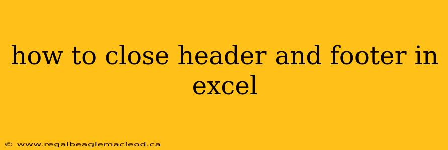 how to close header and footer in excel