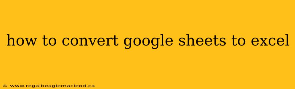 how to convert google sheets to excel