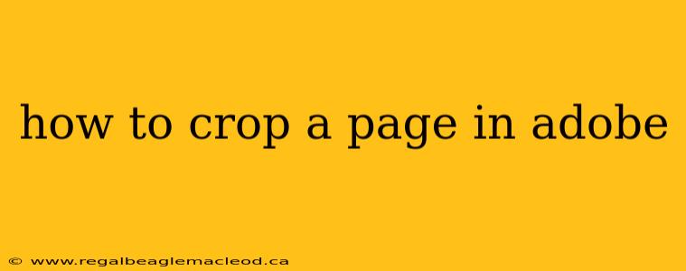 how to crop a page in adobe