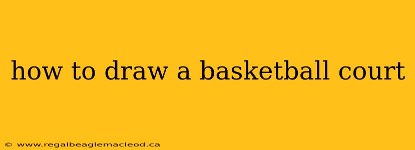 how to draw a basketball court
