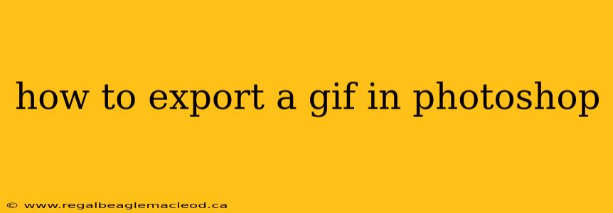 how to export a gif in photoshop