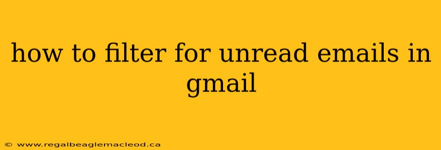 how to filter for unread emails in gmail