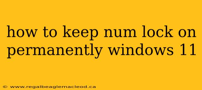 how to keep num lock on permanently windows 11
