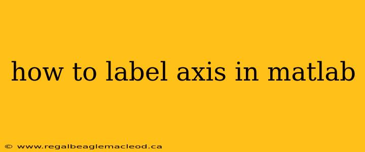 how to label axis in matlab