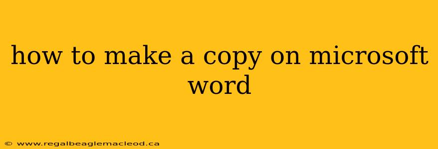 how to make a copy on microsoft word