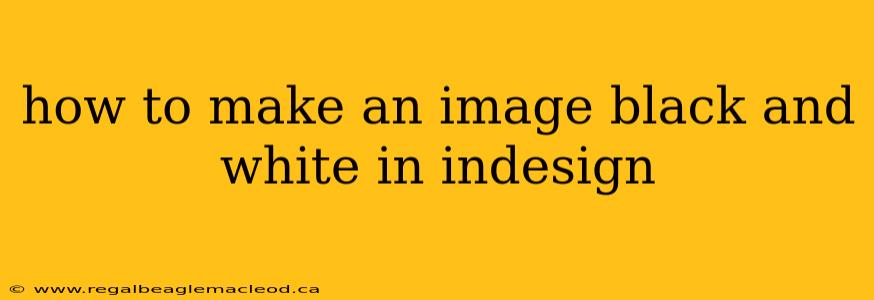 how to make an image black and white in indesign