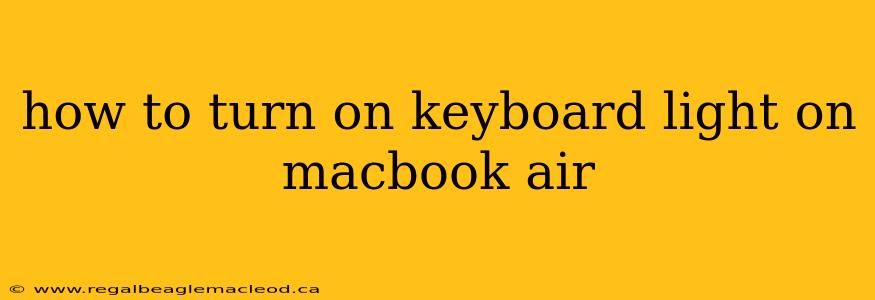 how to turn on keyboard light on macbook air