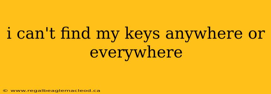 i can't find my keys anywhere or everywhere