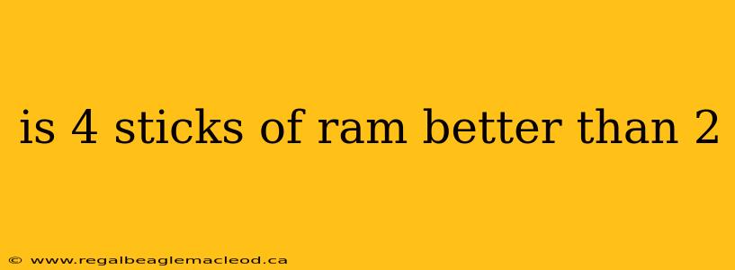 is 4 sticks of ram better than 2
