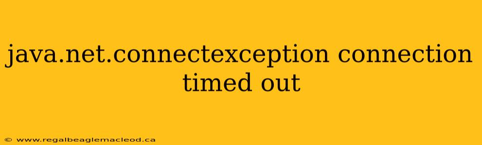 java.net.connectexception connection timed out