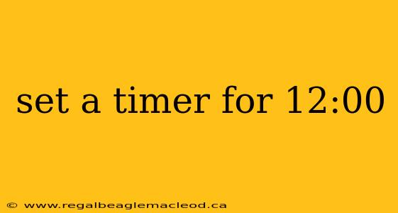 set a timer for 12:00