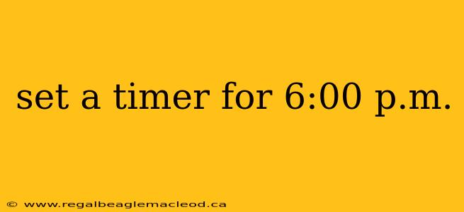 set a timer for 6:00 p.m.