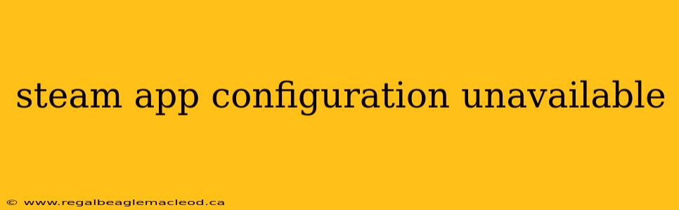 steam app configuration unavailable