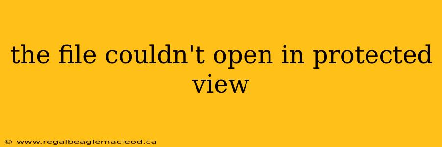 the file couldn't open in protected view