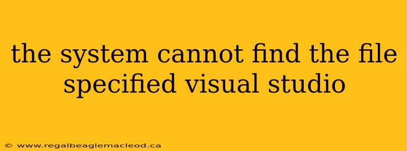 the system cannot find the file specified visual studio