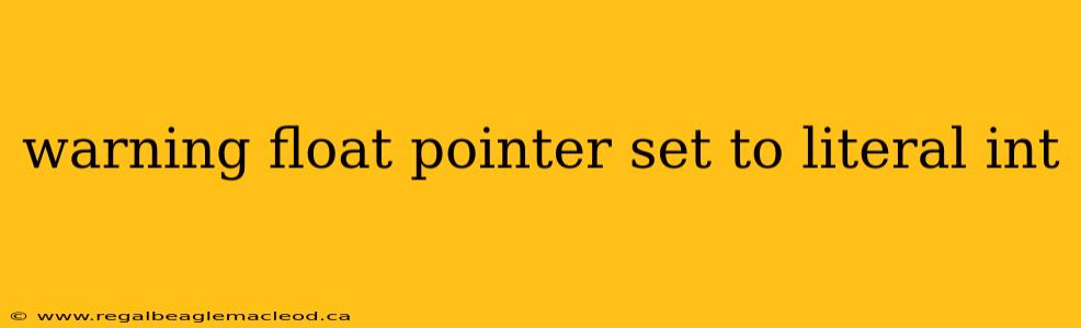 warning float pointer set to literal int