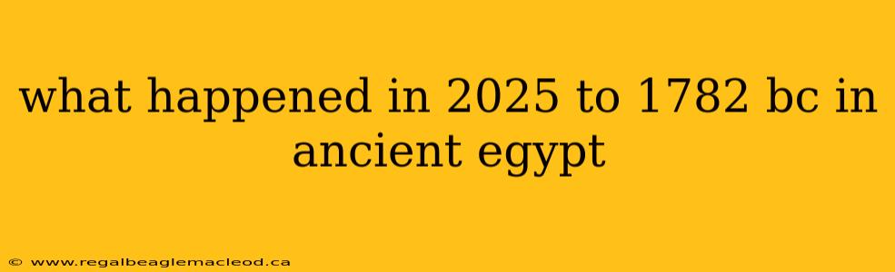 what happened in 2025 to 1782 bc in ancient egypt