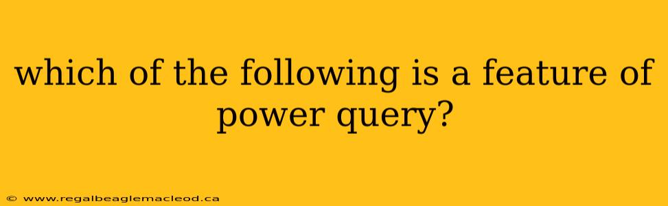 which of the following is a feature of power query?
